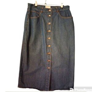 Westport button front denim maxi skirt